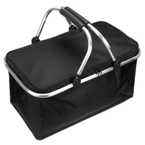 30L Upgraded Picnic Basket Insulated Cooler Storage Basket Folding Picnic Bag Picnic Basket Foldable Picnic Bag Outdoor Camping Panic Heat & Cool Insulation Oxford Cloth 18''11''9.4''