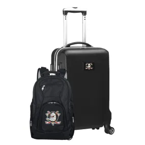 Anaheim Ducks Deluxe 2-Piece Backpack and Carry-on Set in Black