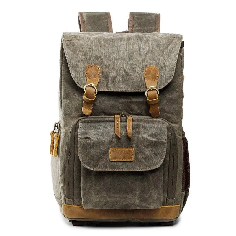 Batik Canvas Waterproof Trendy Vintage Leisure Photography Bag Outdoor Wear-resistant Large Backpack Men for Canon Nikon Sony