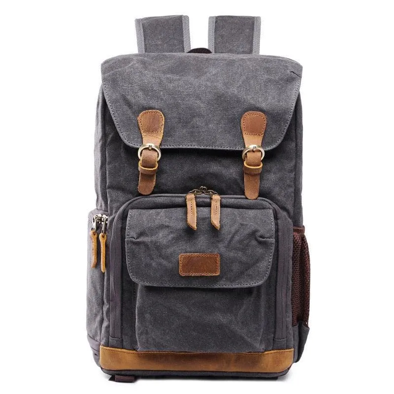 Batik Canvas Waterproof Trendy Vintage Leisure Photography Bag Outdoor Wear-resistant Large Backpack Men for Canon Nikon Sony