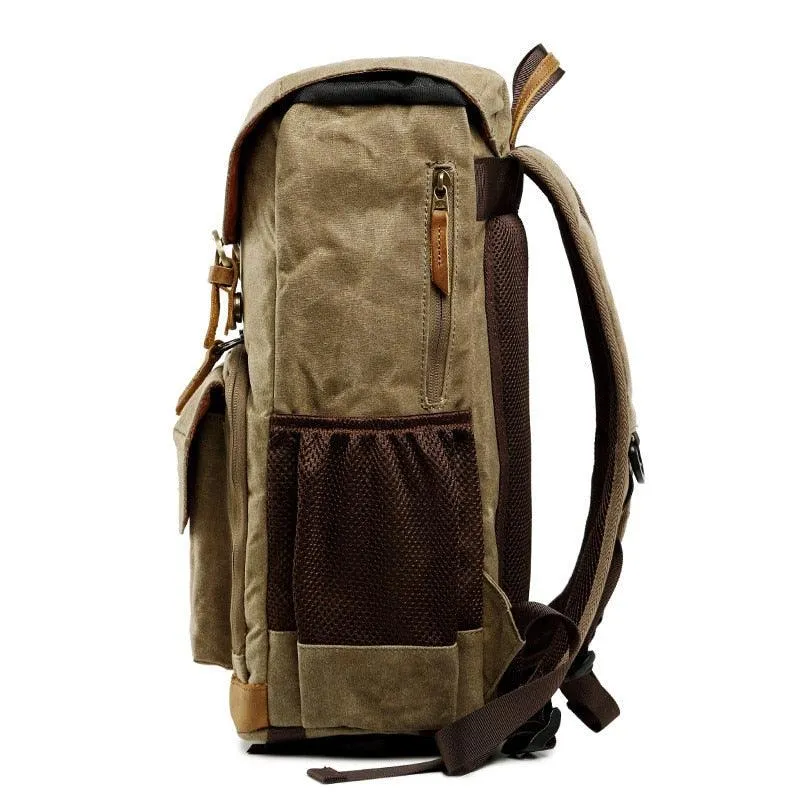 Batik Canvas Waterproof Trendy Vintage Leisure Photography Bag Outdoor Wear-resistant Large Backpack Men for Canon Nikon Sony