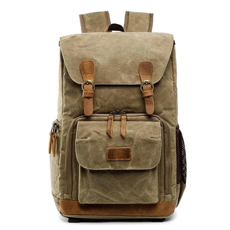 Batik Canvas Waterproof Trendy Vintage Leisure Photography Bag Outdoor Wear-resistant Large Backpack Men for Canon Nikon Sony