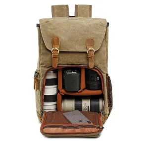 Batik Canvas Waterproof Trendy Vintage Leisure Photography Bag Outdoor Wear-resistant Large Backpack Men for Canon Nikon Sony
