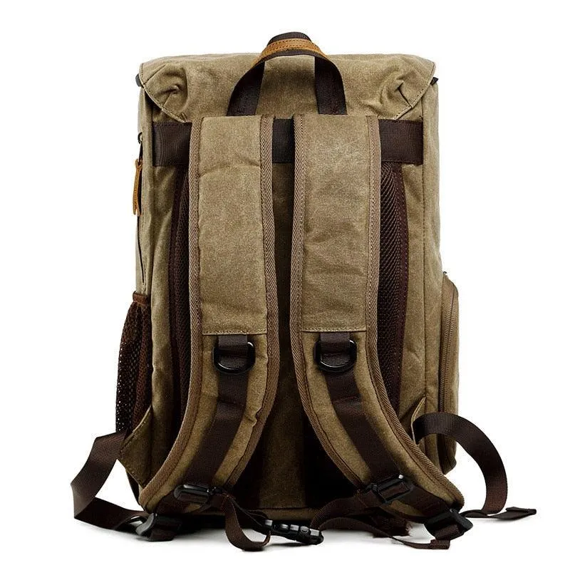 Batik Canvas Waterproof Trendy Vintage Leisure Photography Bag Outdoor Wear-resistant Large Backpack Men for Canon Nikon Sony