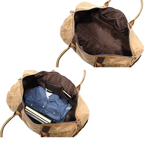 Berchirly Travel Duffel Bag Large Canvas Sports Hand Bags Vintage Weekender Luggage Bag