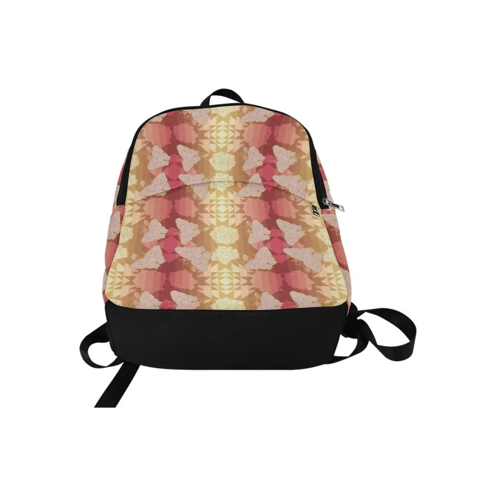 Butterfly and Roses on Geometric Fabric Backpack for Adult