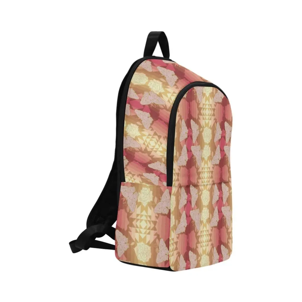 Butterfly and Roses on Geometric Fabric Backpack for Adult