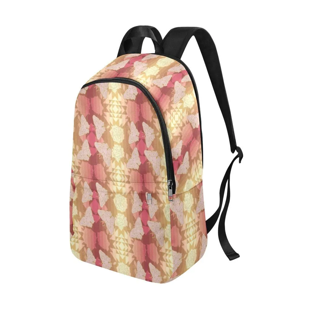 Butterfly and Roses on Geometric Fabric Backpack for Adult