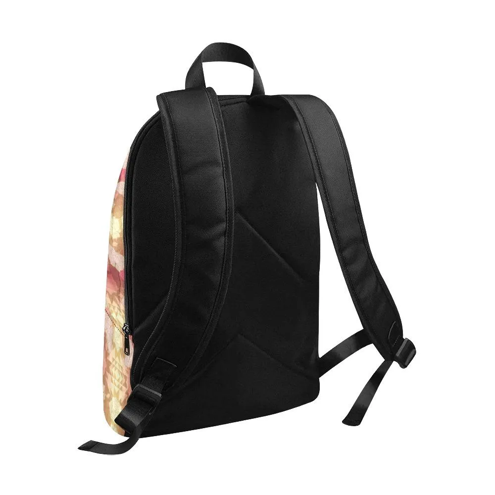Butterfly and Roses on Geometric Fabric Backpack for Adult