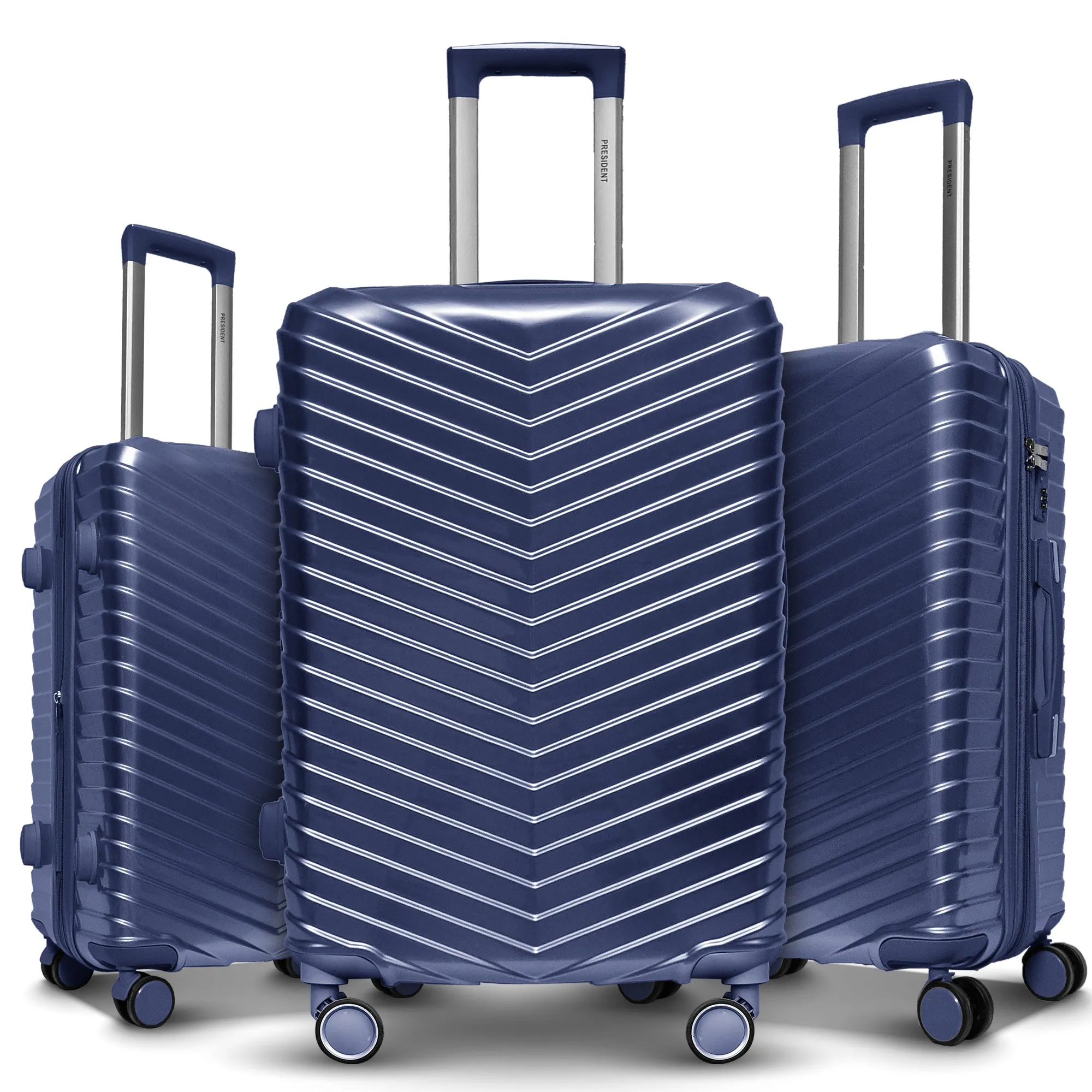 Chevron President PolyCarbonate 3pc Set Luggage (28"/24"/20")