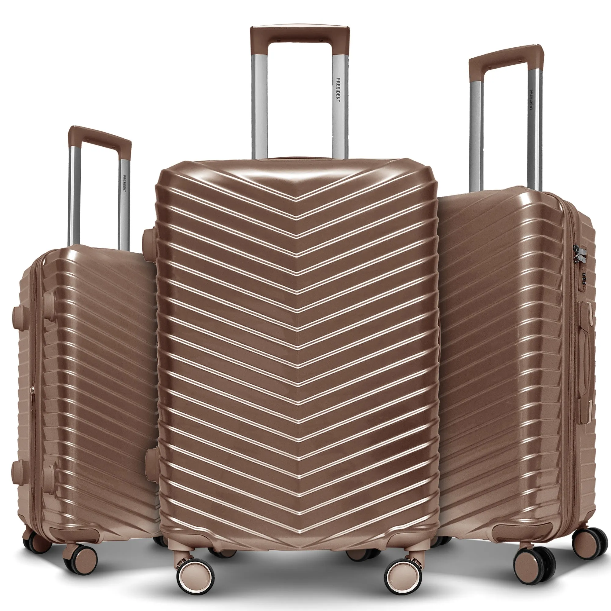 Chevron President PolyCarbonate 3pc Set Luggage (28"/24"/20")
