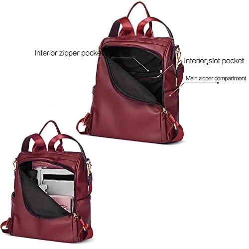 CLUCI Women Backpack Purse Fashion Leather Large Travel Bag Ladies Shoulder Bags Wine Red