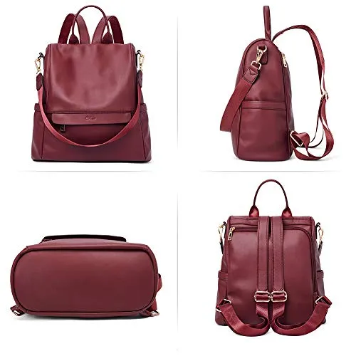 CLUCI Women Backpack Purse Fashion Leather Large Travel Bag Ladies Shoulder Bags Wine Red
