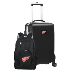 Detroit Red Wings Deluxe 2-Piece Backpack and Carry-on Set in Black