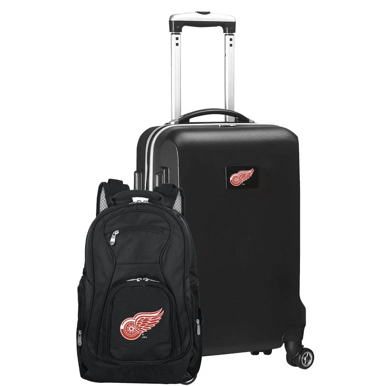 Detroit Red Wings Deluxe 2-Piece Backpack and Carry-on Set in Black