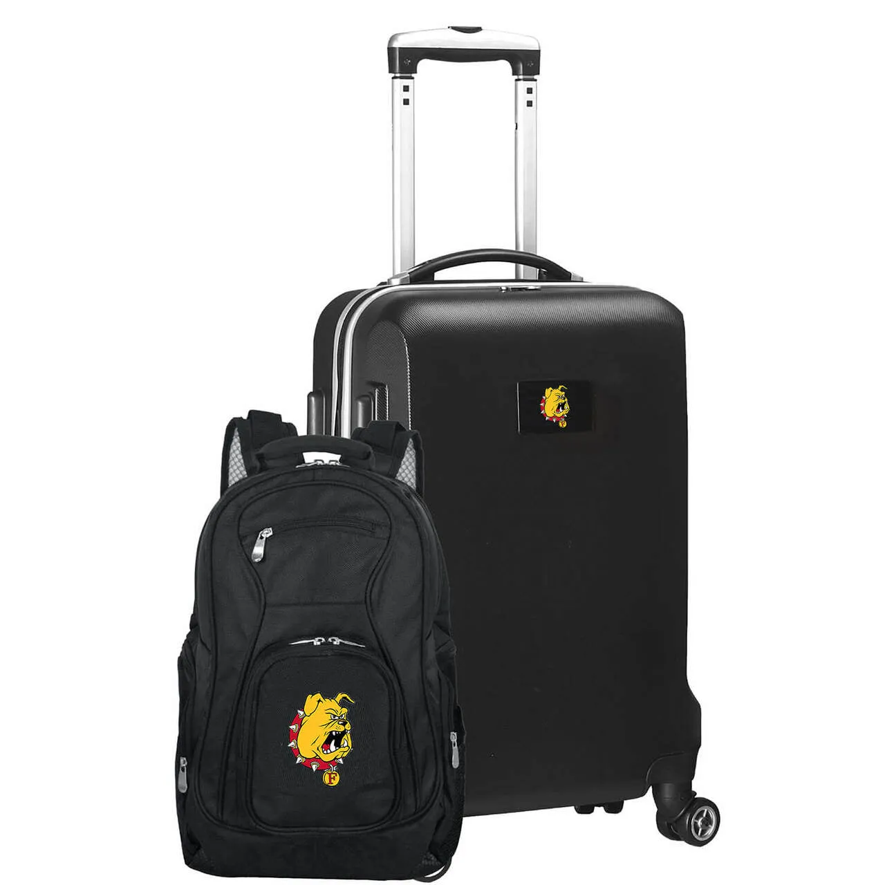 Ferris State Bulldogs Deluxe 2-Piece Backpack and Carry-on Set in Black
