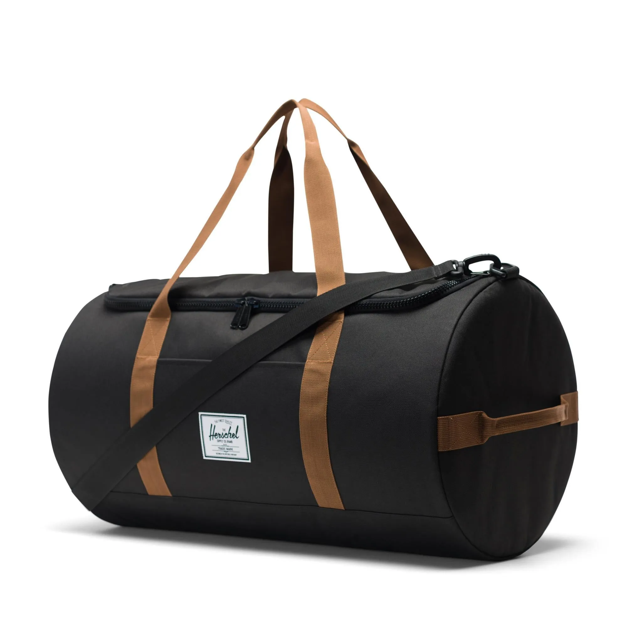 Herschel Sutton duffle, Black/Saddle Brown