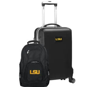 LSU Tigers Deluxe 2-Piece Backpack and Carry on Set in Black