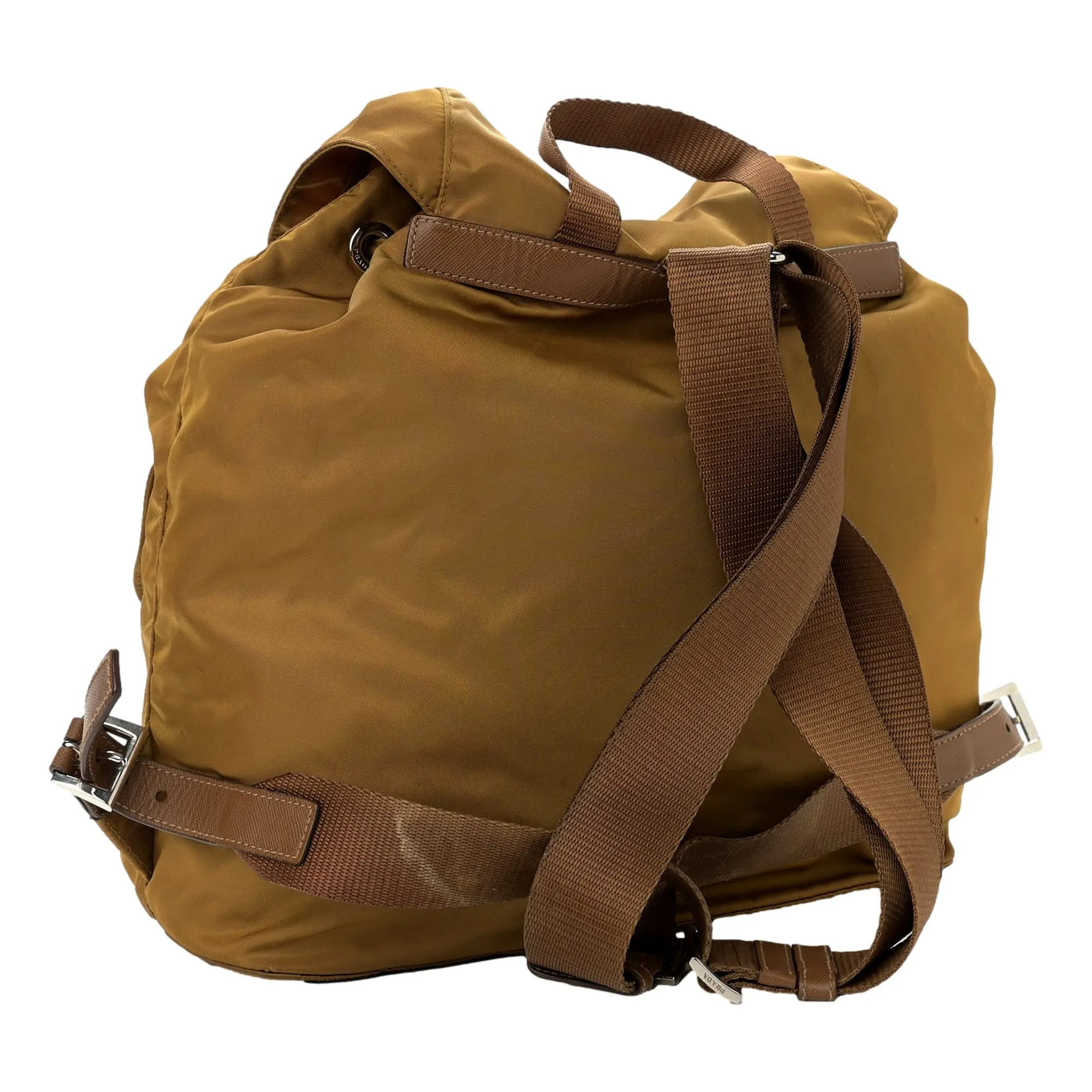 Prada Re-Nylon Tessuto Saffiano Medium Backpack Tobacco Brown