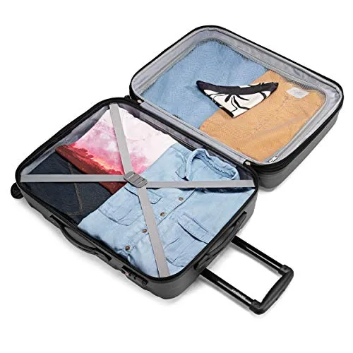 Samsonite Omni PC Hardside Expandable Luggage with Spinner Wheels, Black