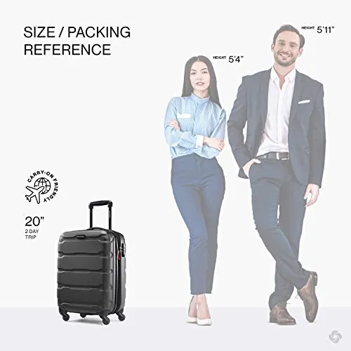 Samsonite Omni PC Hardside Expandable Luggage with Spinner Wheels, Black