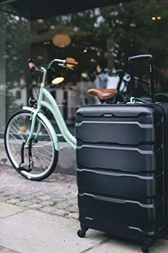 Samsonite Omni PC Hardside Expandable Luggage with Spinner Wheels, Black