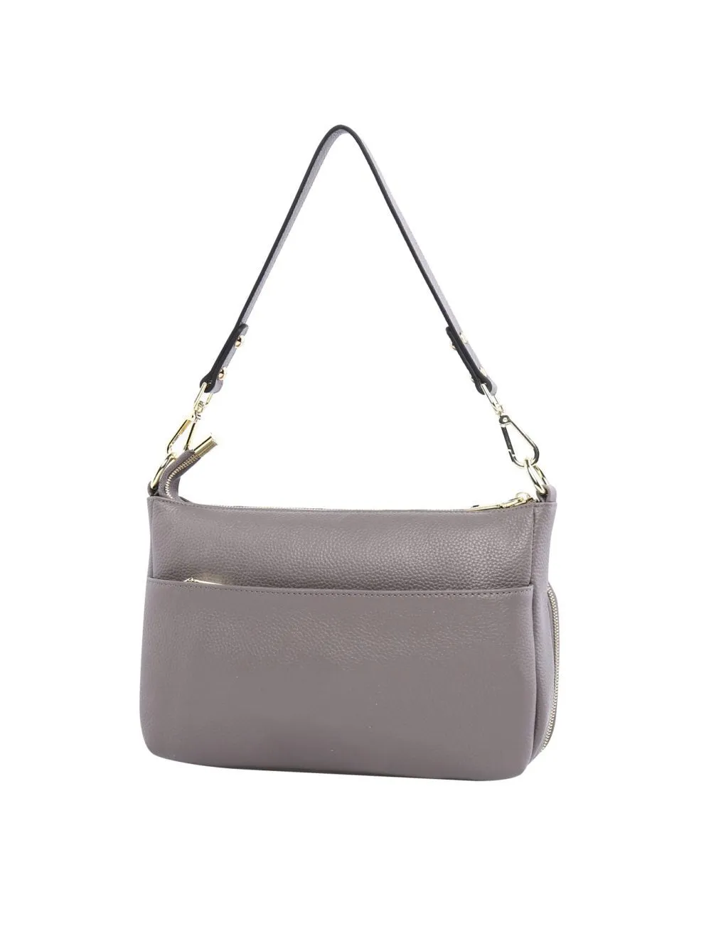 Serenade Kayla Elegant Leather Bag Stone