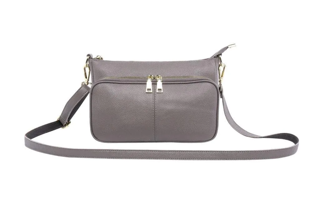 Serenade Kayla Elegant Leather Bag Stone