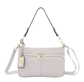 Serenade Kayla Elegant Leather Handbag Pebble