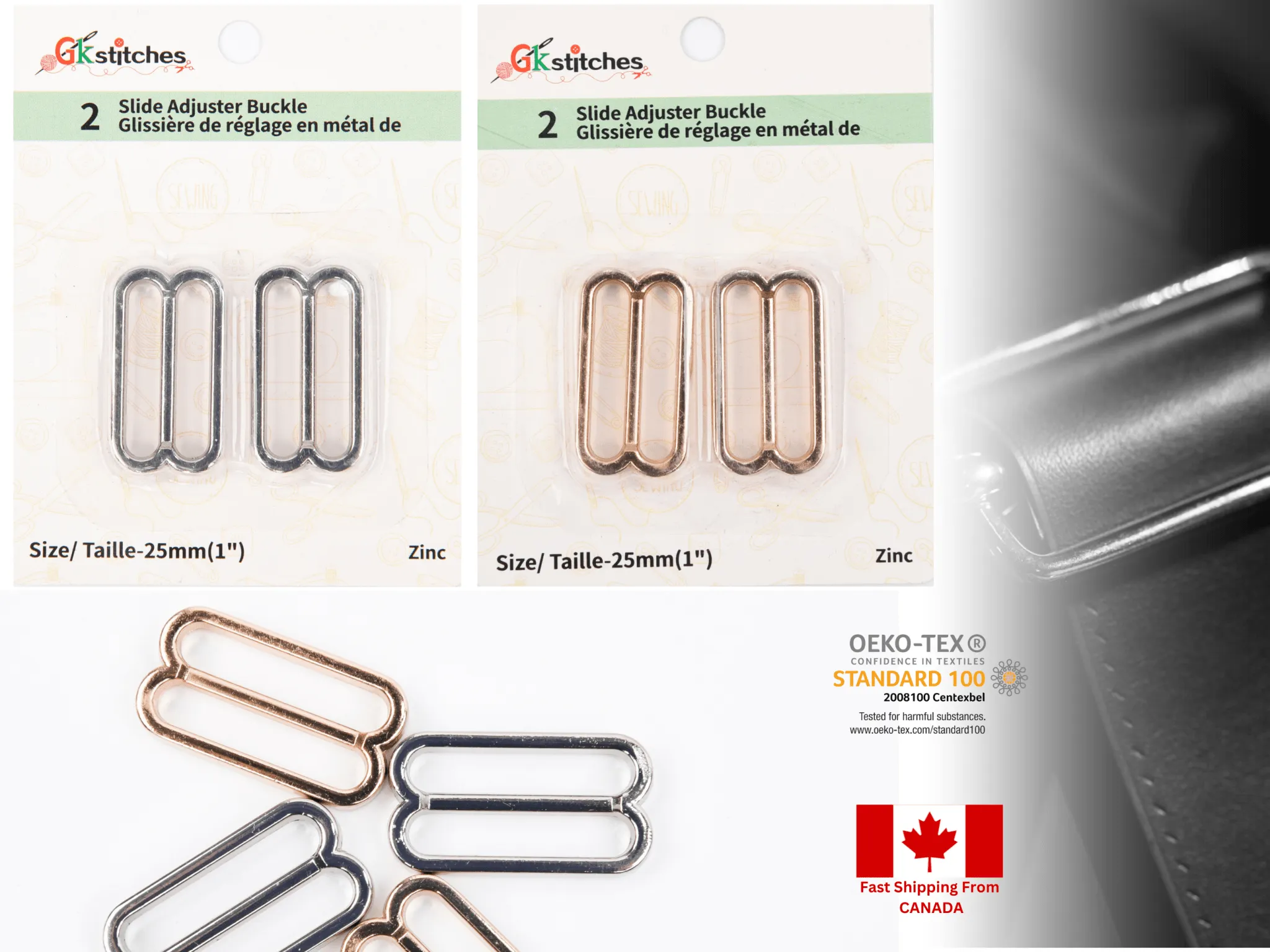 Side Adjuster Buckles - 25mm