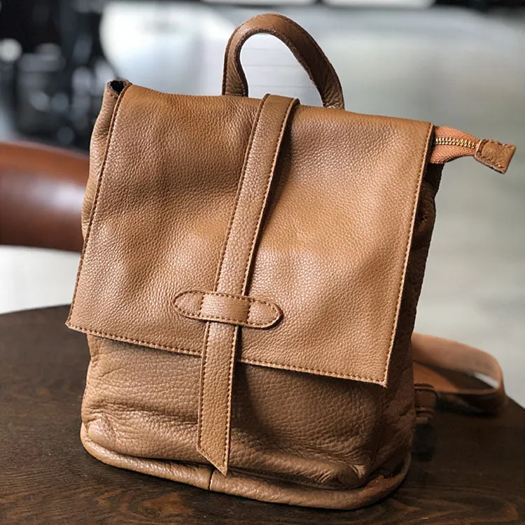 Stylish Small Ladies Genuine Leather Rucksack Backpack Purse for Women