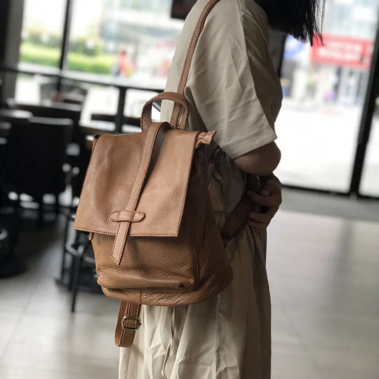 Stylish Small Ladies Genuine Leather Rucksack Backpack Purse for Women