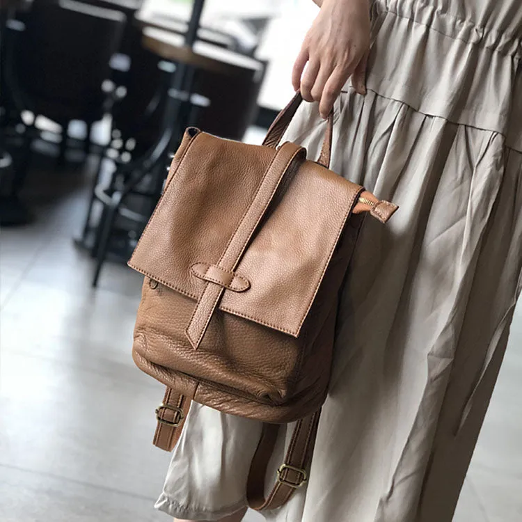 Stylish Small Ladies Genuine Leather Rucksack Backpack Purse for Women