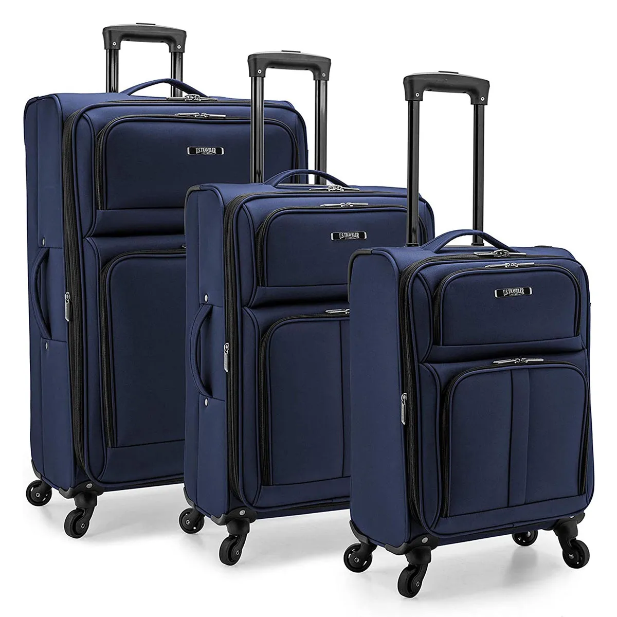U.S. Traveler Anzio Softside Expandable Spinner Luggage, 3 Piece Set
