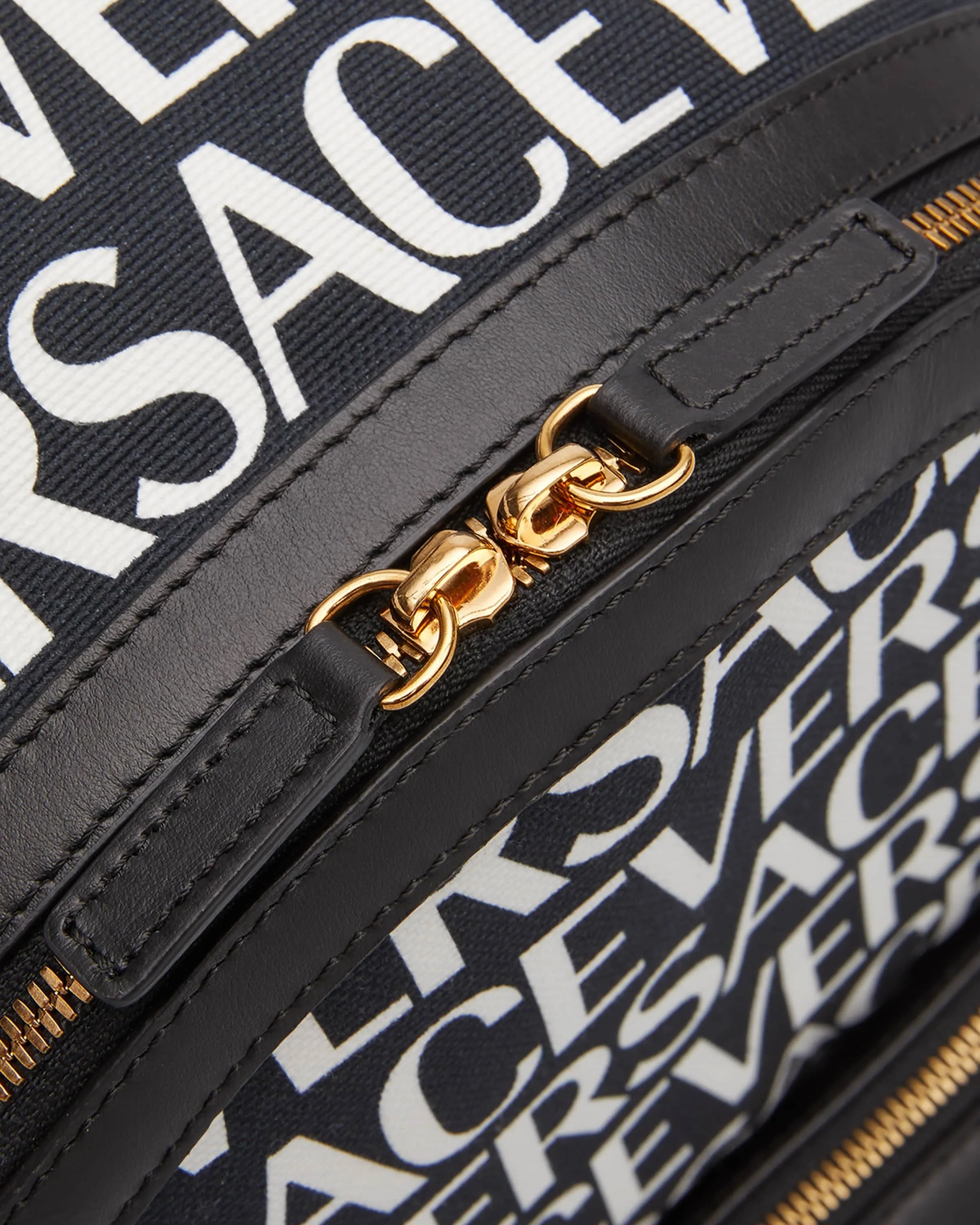 Versace Men's Allover Logo Canvas Backpack